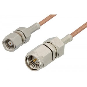 SMA Male to SMC Plug Cable 12 Inch Length Using ET-RG178 Coax, RoHS