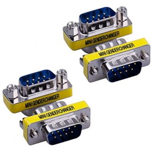 4-Pack RS232 RS-232 DB9 Male to Male VGA Serial Cable Coupler Connectors Adapter,M/M Gender Changer