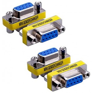 4PCS DB9 Serial RS232 Female to Female Mini Coupler Adapter Connectors,F/F VGA Gender Changer