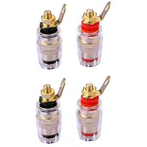 4mm Banana Plug Socket Connector Binding Post for Amplifier Speaker Terminal in-Wall Plate 4-Pack