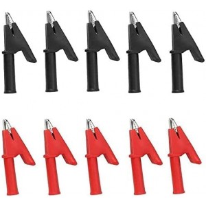 Full Insulated Crocodile Clips with 4mm Socket Banana Jack Copper Test Clamp Wire Clip Alligator Clips 30A 10Pack