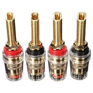 Long Speaker Terminal Binding Post for Amplifier Terminal Connector (4pcs-Black+Red) (long-2Pairs)