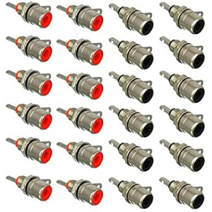 RCA Female Socket Connector, Chassis Panel Mount Adapter for Amplifier Audio Terminal RCA Plug (24-Pack)