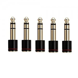 Stereo Audio Adapter [Gold-Plated Pure Copper ] 6.35mm (1/4 inch) Male to 3.5mm (1/8 inch) Female Headphone Jack Plug, 5Pack