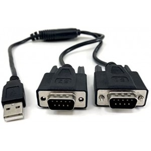 , Inc. Plug and Play USB to Dual Serial DB9 Adapter Windows 10 / Win 8/ 7/ XP/ Vista / Mac (E07-162)