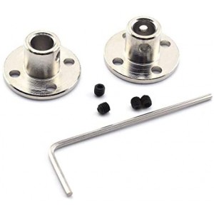 1/4 inch Flange Shaft Coupling Metal Axis Bearing Fittings Rigid Coupler for Stepper Motor RC Model (2 Pack)