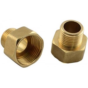 2-Pack 1/2inch Male Thread to 3/4inch Female Thread Brass Pipe Fitting Adapter