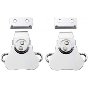 2-Pack Spring Loaded Butterfly Twist Latch Buckle and Keeper Surface Mounting Steel Rotary Draw Toggle Hasp for Flight Case Trunk Wooden Box (52 x 55 mm)