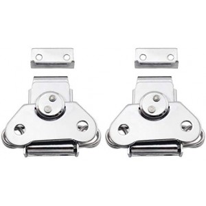 2-Pack Spring Loaded Butterfly Twist Latch Buckle and Keeper Surface Mounting Steel Rotary Draw Toggle Hasp for Flight Case Trunk Wooden Box (65 x 70 mm)