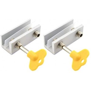 2 Sets Sliding Window Security Locks Adjustable Stop Aluminum Alloy Door Frame Lock with Keys (Double-Locks)