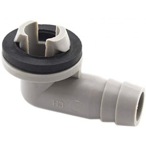 Air Conditioner AC Drain Hose Elbow Connector Fitting Condensate Draining Adapter Part with Rubber Ring, 3/5 Inch(15mm)