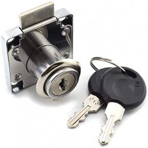 Drawer Lock with Keys and Matching Screws for Cabinet / Wardrobe / Cupboard / Office Desk etc. (Cylinder Cam Length 22 mm)