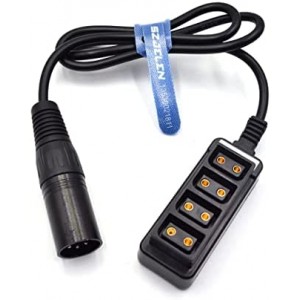 XLR 4pin Male to 4-Port Ptap Dtap Female Hub Adapter Splitter for Camera Monitor