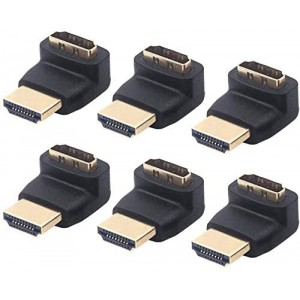 6-Pack HDMI 270 Degree Male to Female Right Angle Adapter 3D&4K Supported