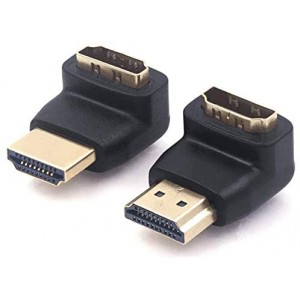 Combo HDMI 90 Degree and 270 Degree Right Angle Male to Female Adapter 3D&4K Supported