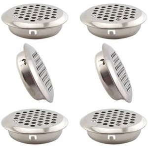 25 mm Circular Soffit Air Vent Stainless Steel Round Mesh Hole Louver Honeycomb Vent Cover Grommet for Cabinet Wardrobe Kitchen Bathroom, Silver 6-Pack