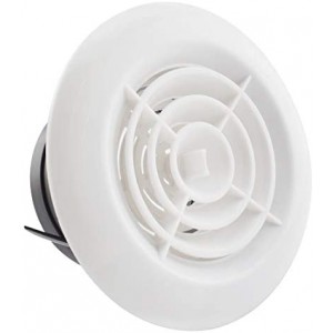 4 Inch Round Soffit Air Vent ABS Louver Swirling Exhaust Vent Cover White Air Conditioner Outlet Grille Fit for Kitchen Bathroom Bedroom Office Ventilation