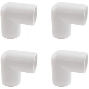 4-Pack 1 Inch 90 Degree Right Angle PVC Fitting Elbow Furniture Grade Pipe Connector for DIY PVC Shelf Garden Support Structure Storage Frame, White