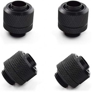 4-Pack G1/4inch to 3/8inch ID 1/2 OD Quick Tighten Compression Fitting for Soft Tubing, PC Water Cooling System Soft Tube Connectors