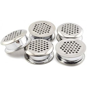 5-Pack Circular Soffit Air Vents 35 mm Stainless Steel Honeycomb Design Mesh Hole Louver Round Vent Cover Grommet for Cabinet Wardrobe Kitchen Bathroom