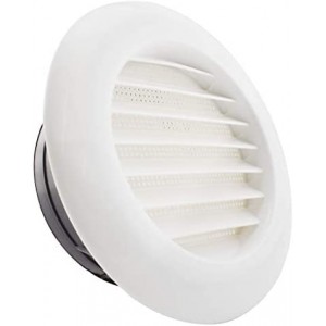 6 Inch Round Air Vent ABS Louver Grille Cover with Built-in Screen Mesh Detachable Soffit Air Exhaust Vent for Bathroom Kitchen Bedroom Office