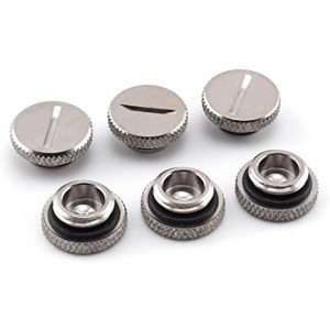 6 Pack G1/4inch Plug Fitting with O-Ring for PC Water Cooling Systems, Silver