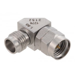 1.85mm Male to 1.85mm Female Right Angle Adapter