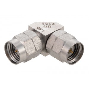 1.85mm Male to 1.85mm Male Right Angle Adapter