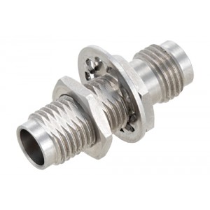 2.4mm Female to 2.4mm Female Bulkhead Mount Adapter, 0.87 inches long