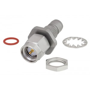 Bulkhead Mount Slide-On BMA Plug to SMA Male Adapter