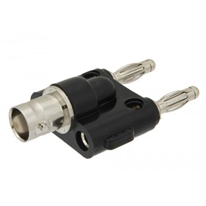 Double Banana Plug to 50 Ohm BNC Female Adapter