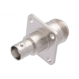 N Female to BNC Female 4 Hole Flange Mount Adapter