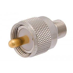 50 Ohm UHF Male to 75 Ohm F Female Adapter