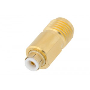 SMA Female to MMBX Plug Snap-On Adapter, With Male Center Contact