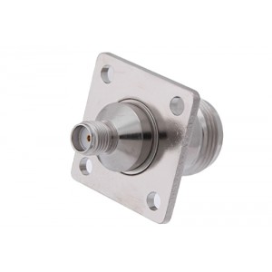 SMA Female to N Female 4 Hole Flange Mount Adapter