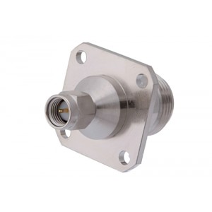 SMA Male to N Female 4 Hole Flange Mount Adapter