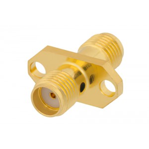 2 Hole Flange Mount SMA Female to SMA Female Adapter