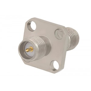 4 Hole Flange Mount RP-SMA Female to RP-SMA Female Adapter