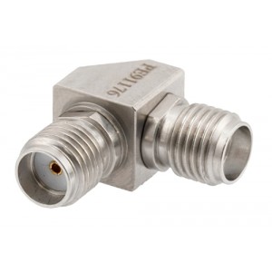 Precision SMA Female to SMA Female Miter Right Angle Adapter, 27 GHz