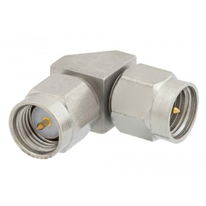 Precision SMA Male to SMA Male Miter Right Angle Adapter, 27 GHz