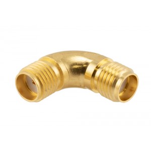 SMA Female to SMA Female Radius Right Angle Gold Plated Stainless Steel Adapter