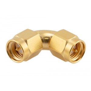 SMA Male to SMA Male Radius Right Angle Gold Plated Stainless Steel Adapter