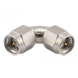 SMA Male to SMA Male Radius Right Angle Passivated Stainless Steel Adapter