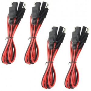 4 PCS SAE to SAE Extension Cable Quick Disconnect Wire Harness SAE Connector 3 Feet, 18 Gauge (4 PCS 3Ft)