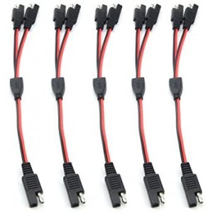 5PCS 30cm 18AWG SAE Y Splitter 1 to 2 SAE Connector Quick Release Quick Disconnect Car Solar Power Charging Extension Cable for Automotive Solar Panel