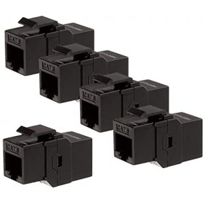 Cat 5e Keystone Inline Coupler - Black (Pack of 5)