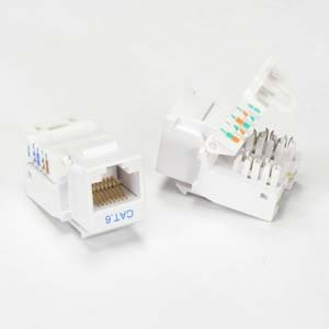 (Pack of 10) Keystone Jack Tooless RJ-45 Cat-6 White (RJ45 Cat6 Tool Less)