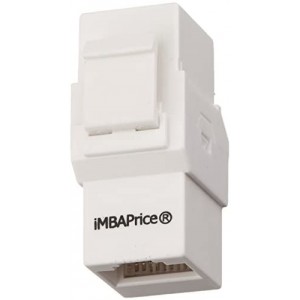 RJ45 Female to Female UTP CAT6 Keystone Inline Coupler, White (C6KC-WT-1PK)