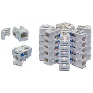 White Cat5e RJ45 Punch Down Keystone Jack, 25 Pack, (C5KSPD-WT-25PK)