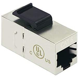 RJ45 Cat6 Shielded in-line Coupler 25-Pack, Cat 6 Female to Female Keystone Jack 8P8C Cat5e Modular Connector with Keystone Latch